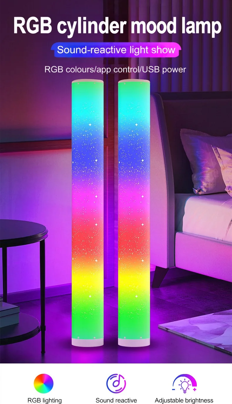 RGB LED põrandalamp täheefektiga ja puldiga