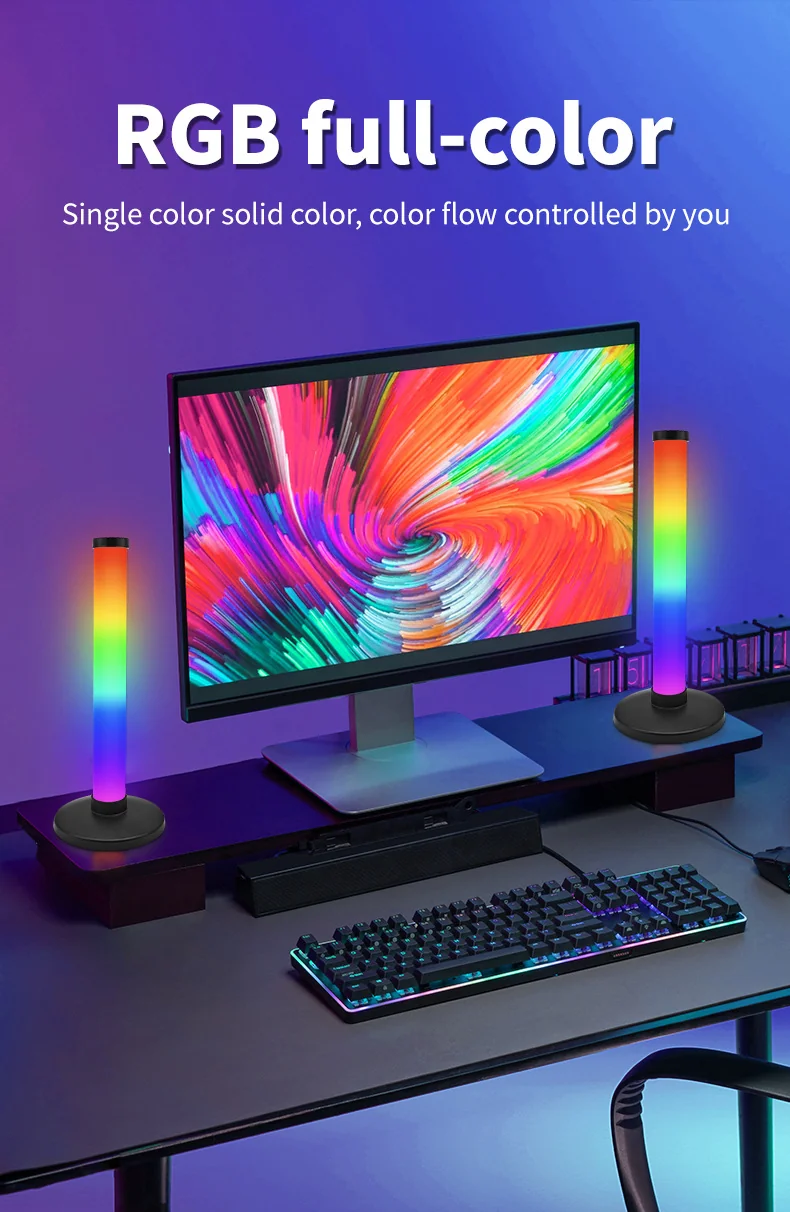 ไฟสร้างบรรยากาศ RGB ซิงค์เสียง ควบคุมผ่านแอป สำหรับโต๊ะทำงาน
