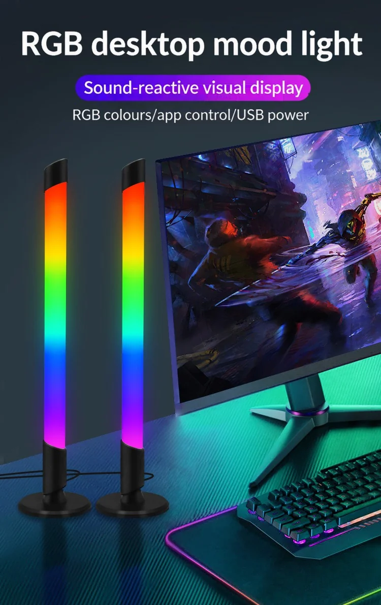 ไฟบรรยากาศ RGB เชื่อมต่อเพลงผ่าน USB สำหรับโต๊ะเกมมิ่ง