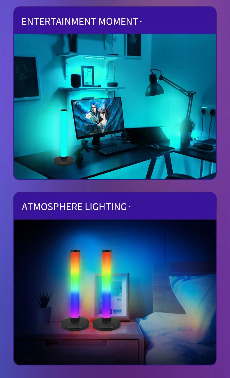 ไฟสร้างบรรยากาศ RGB ซิงค์เสียง ควบคุมผ่านแอป สำหรับโต๊ะทำงาน