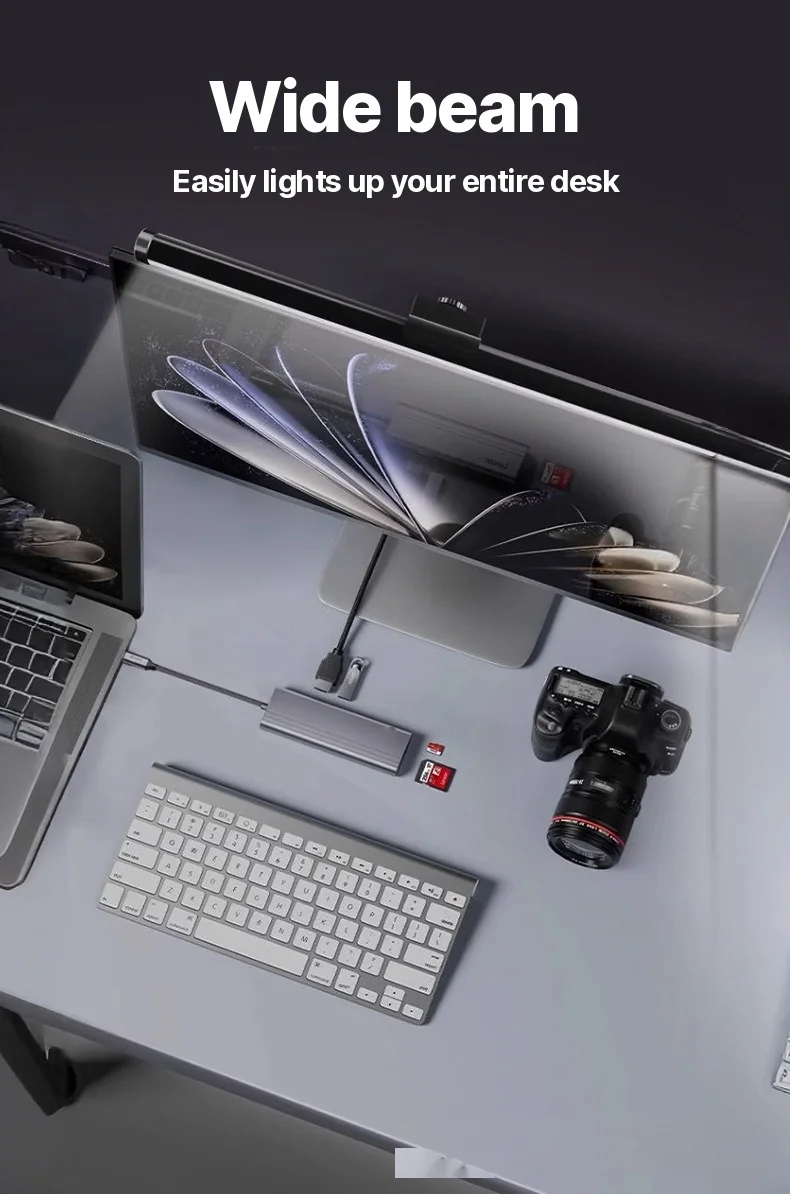 LED světelná lišta na monitor napájená přes USB, stolní lampa na obrazovku