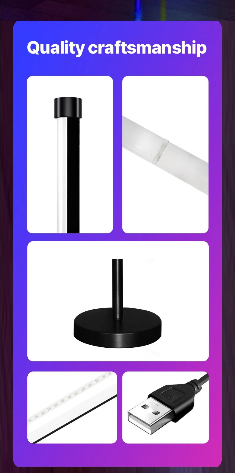 مصباح أرضي زاوي RGB LED مع مزامنة موسيقى وتحكم عبر التطبيق والجهاز عن بعد