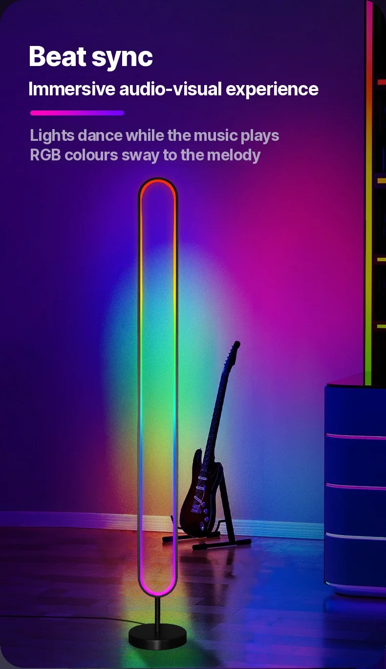 RGB LED Lampa Atmosferyczna Aktywowana Dźwiękiem ze Sterowaniem Aplikacją