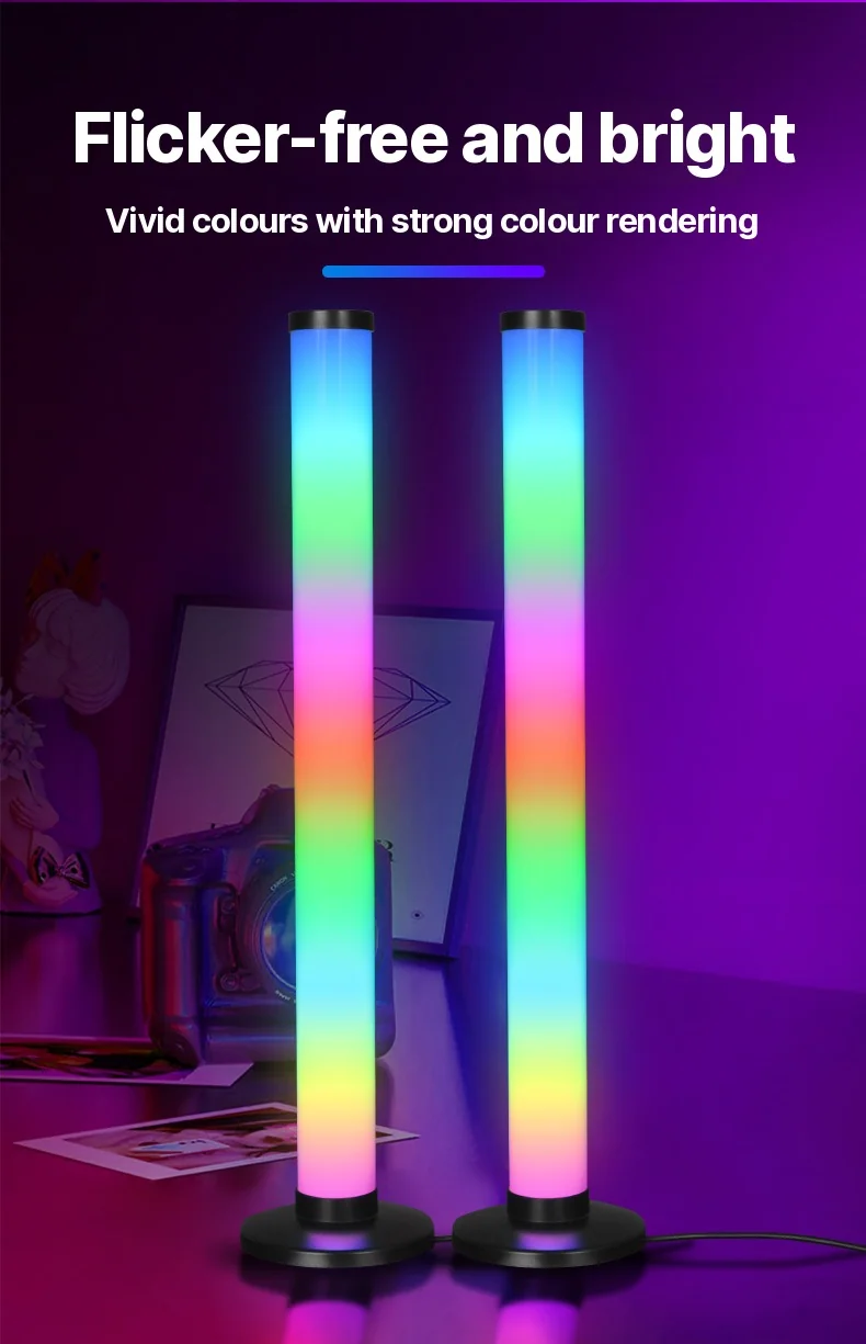 Настольная лампа RGB 360° с реакцией на звук, управлением через приложение и пульт