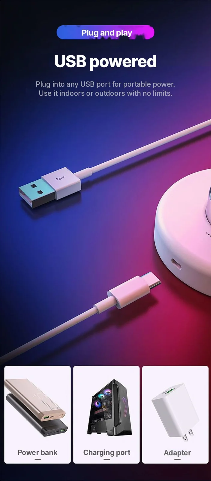 Ümmargune akrüül lõpmatuse peegel 3D kuristiku valgus USB RGB meeleolulamp