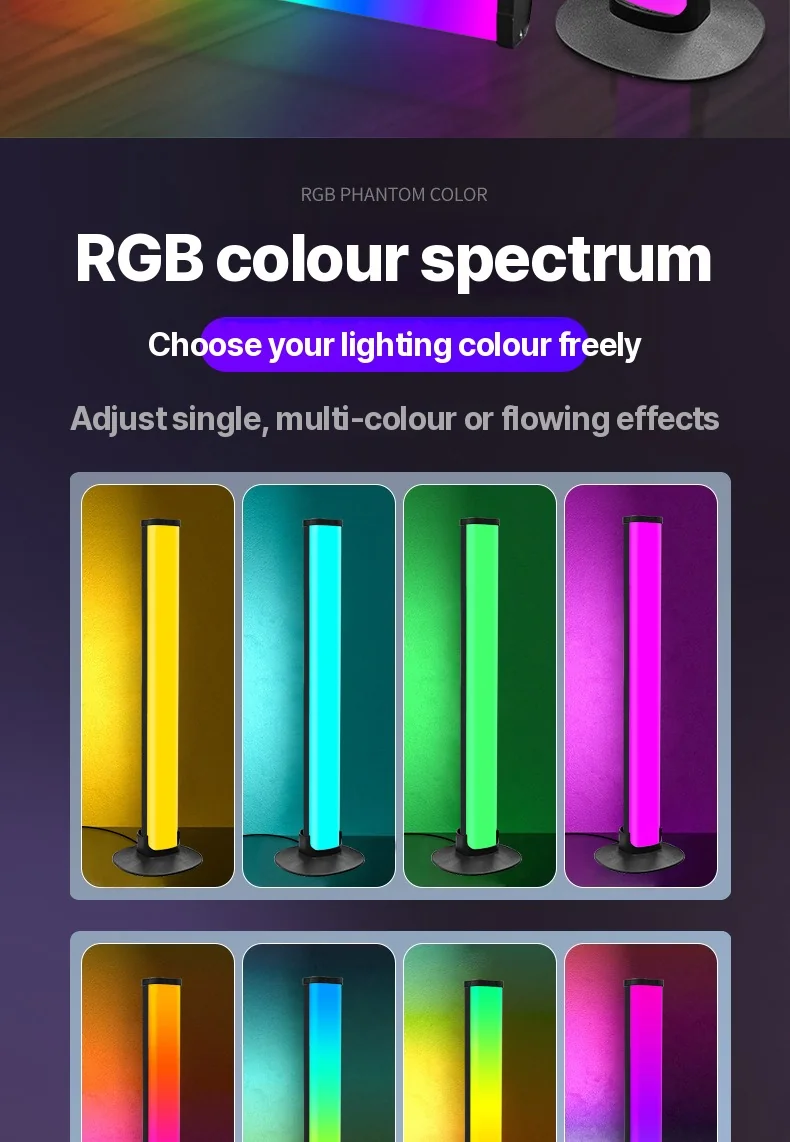 RGB-spelstämningslampa med hörlursställ och ljudsynk