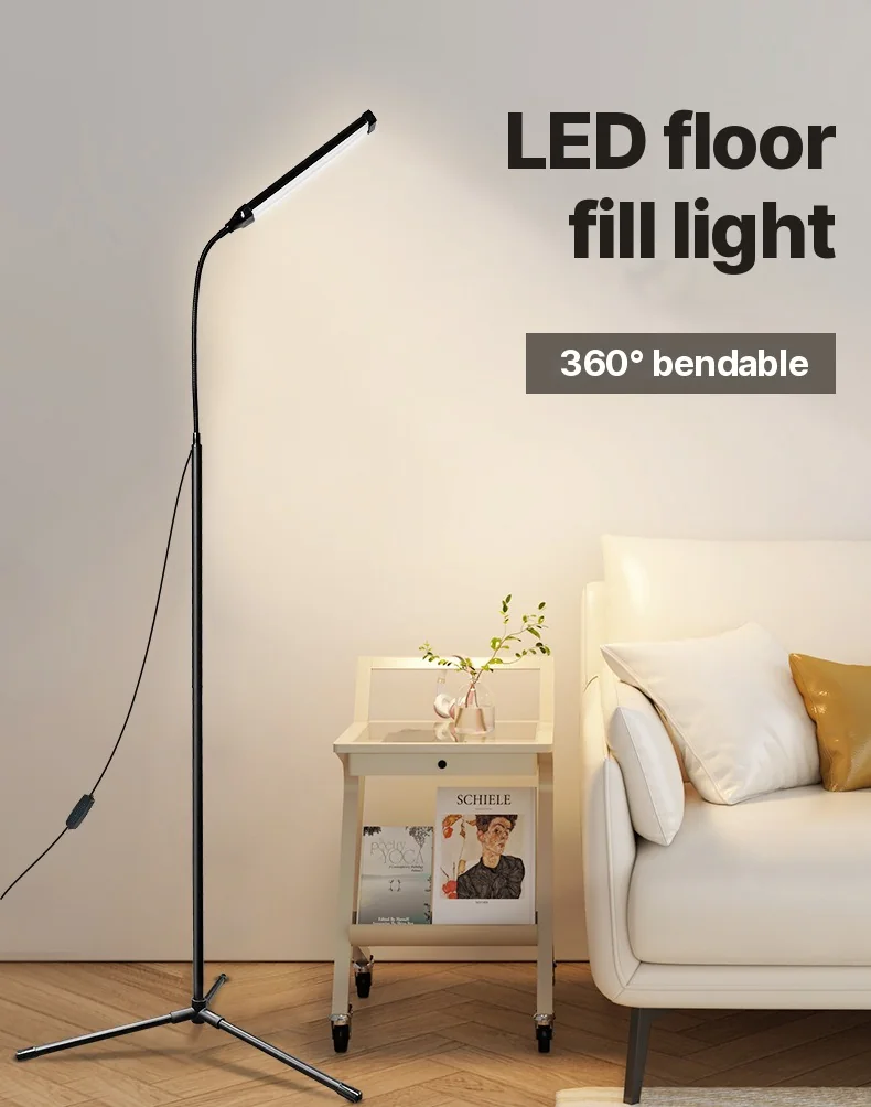 USB-Stehlampe mit Stativ und drei Farbmodi