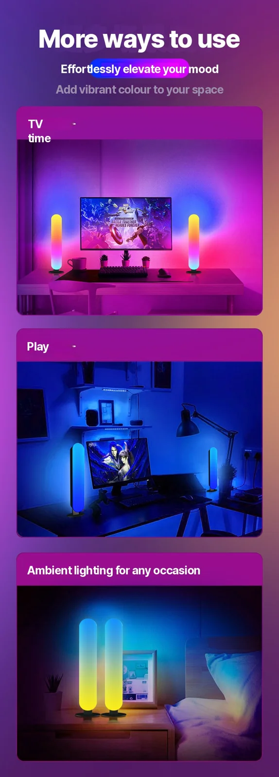 RGB LED ambientna svetloba z Bluetooth sinhronizacijo glasbe in upravljanjem prek aplikacije