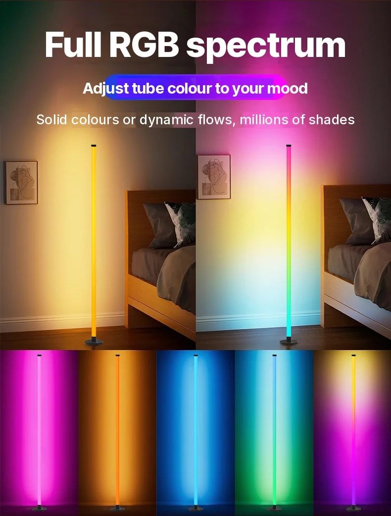 RGB LED-golvlampa med appstyrning för vardagsrum