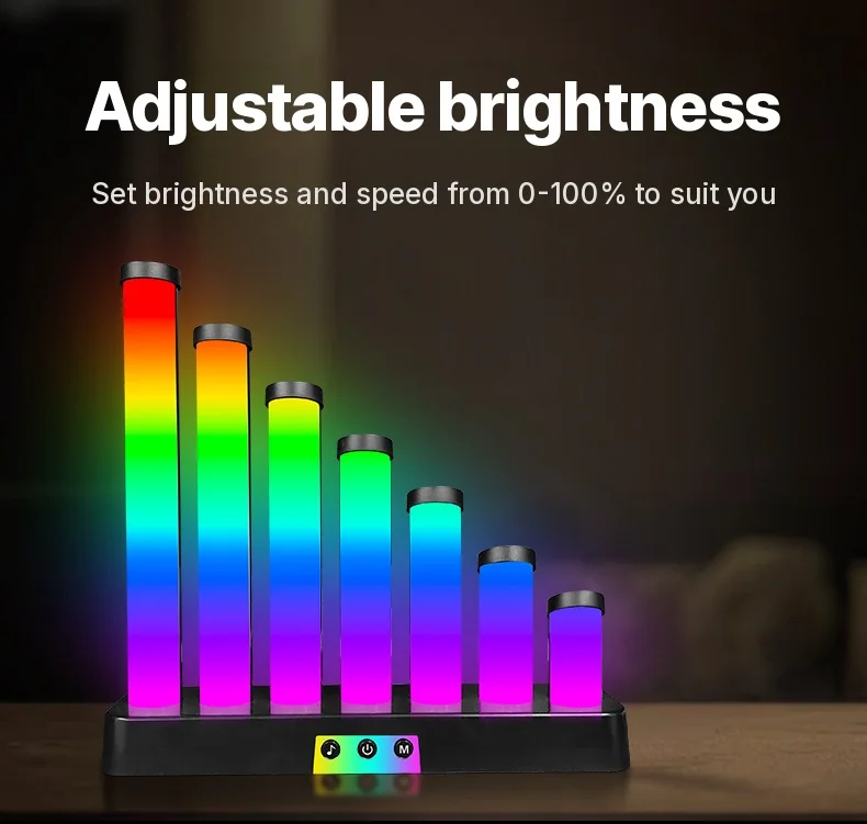 מנורת שולחן LED RGB ריאקטיבית לקול עם שליטה באפליקציה