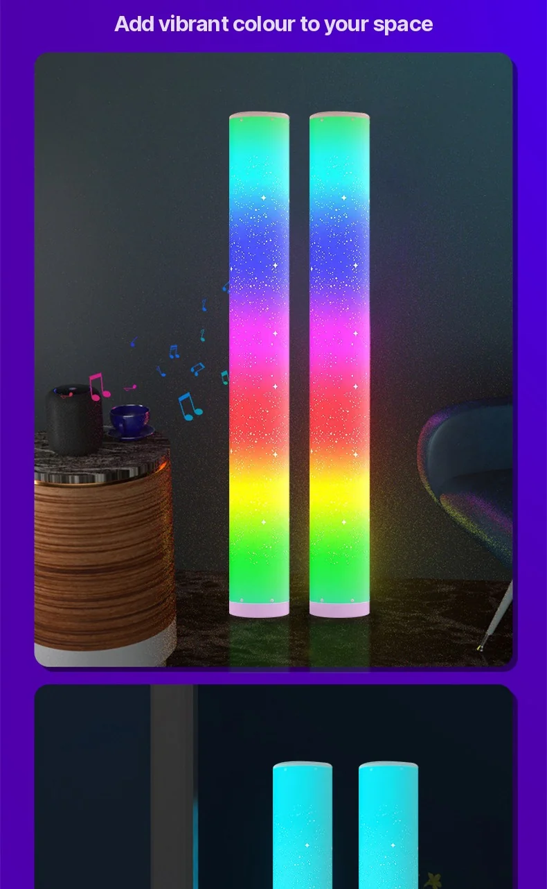 RGB LED põrandalamp täheefektiga ja puldiga