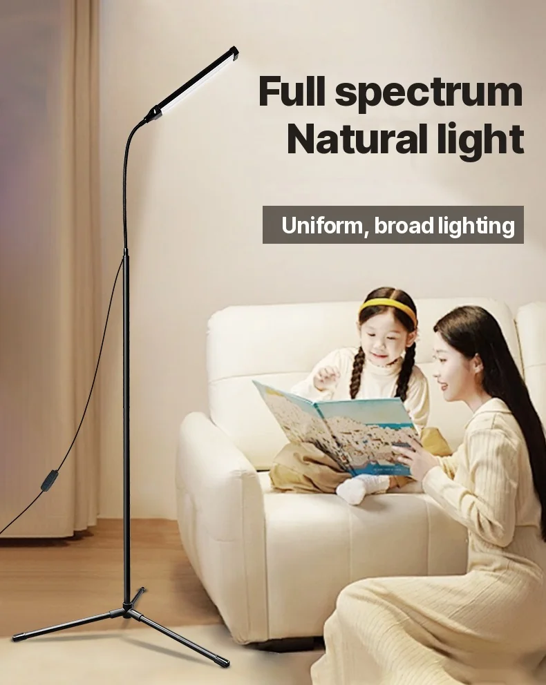 USB-Stehlampe mit Stativ und drei Farbmodi