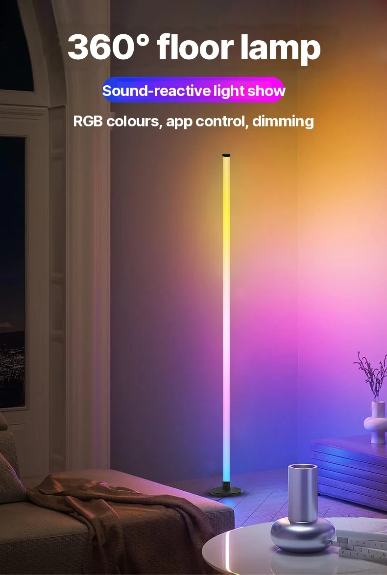 RGB LED-golvlampa med appstyrning för vardagsrum