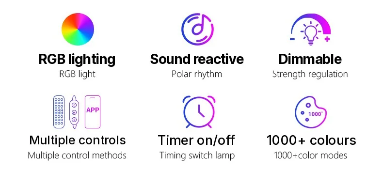 RGB-golvlampa med musiksynk, 360° ljus och appstyrning för gaming