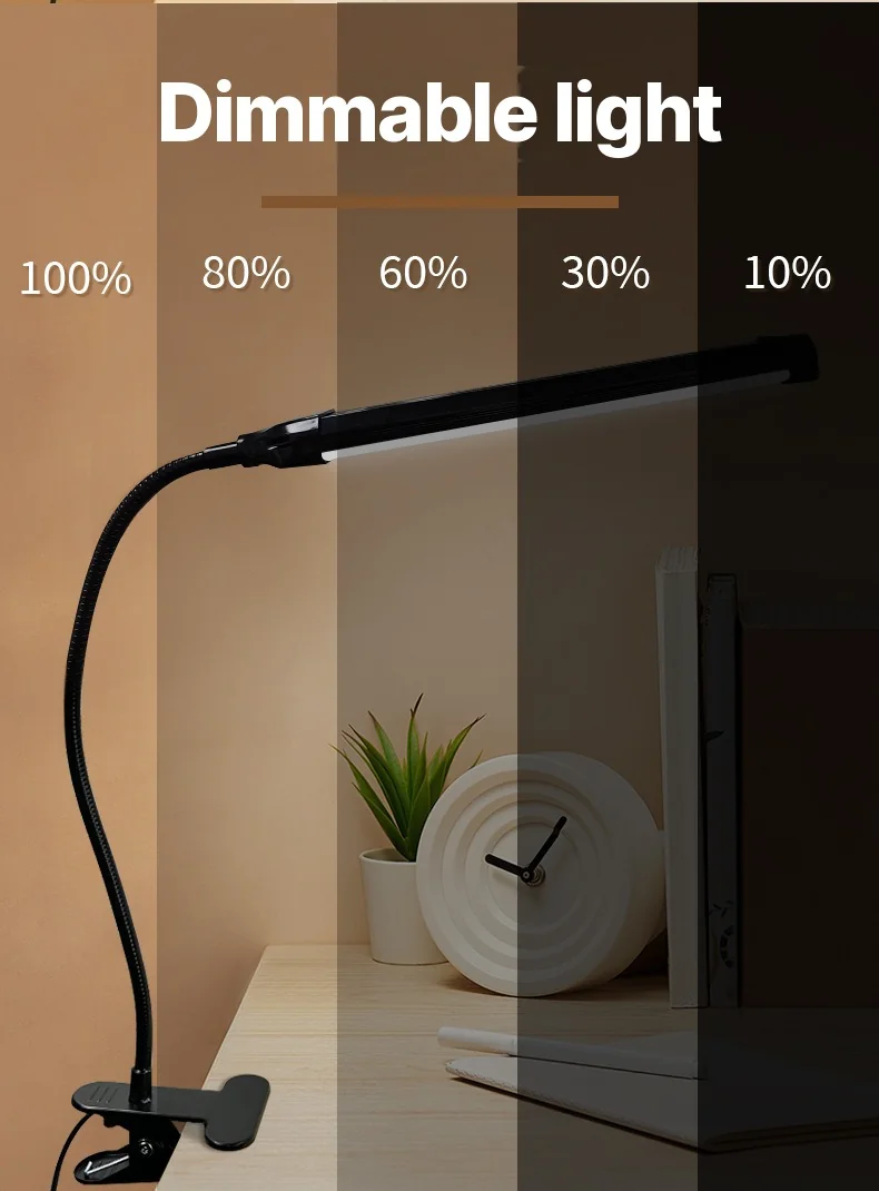 USB LED-kinnitatav lauavalgusti lugemiseks ja õppimiseks