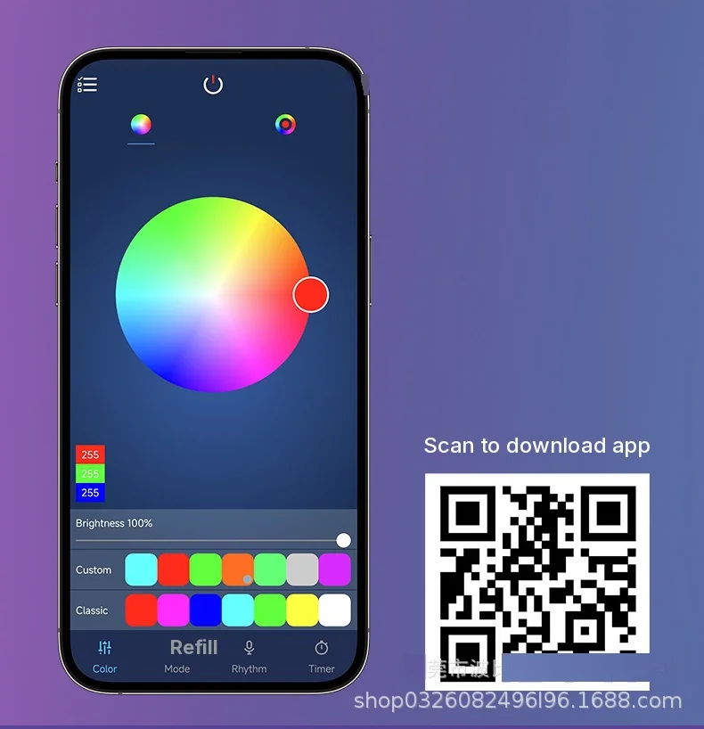 Lampă de podea trepied RGB LED cu telecomandă pentru dormitor și living