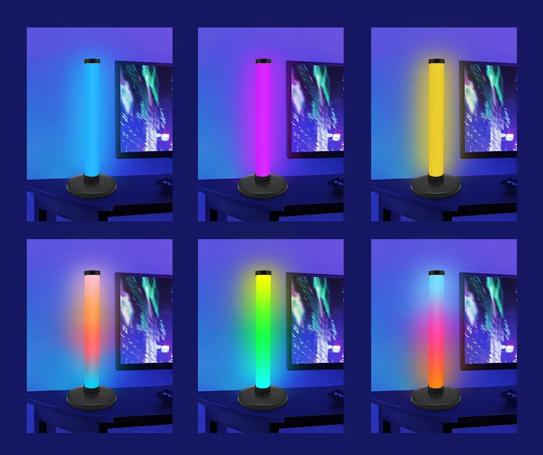 RGB atmosférické svetlo reagujúce na zvuk pre herné pracovné prostredie