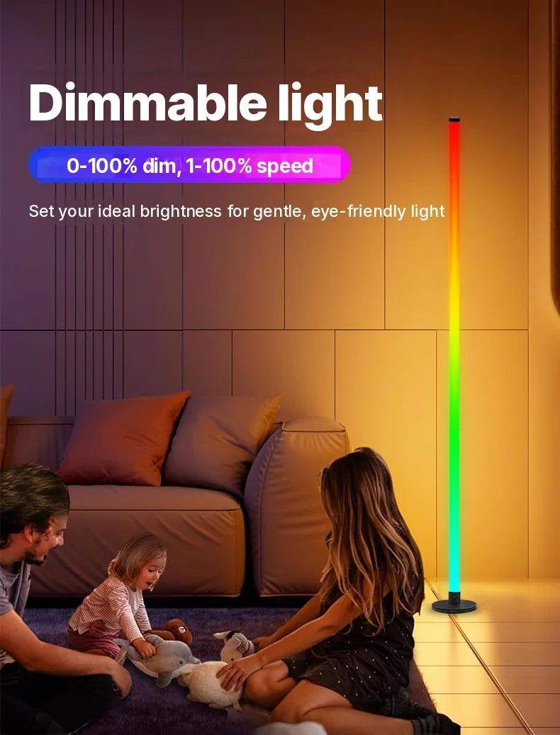 RGB LED-golvlampa med appstyrning för vardagsrum