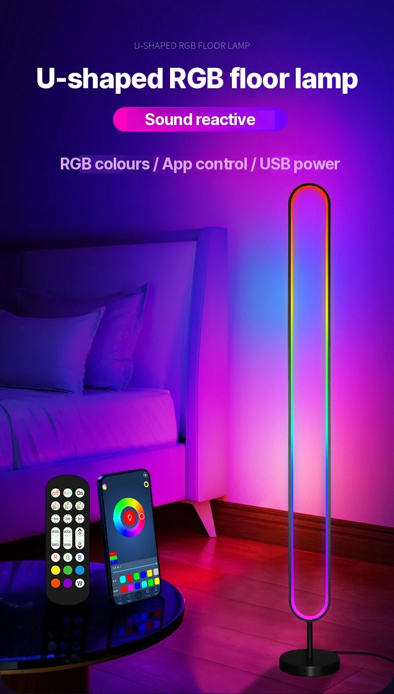 RGB LED Lampa Atmosferyczna Aktywowana Dźwiękiem ze Sterowaniem Aplikacją