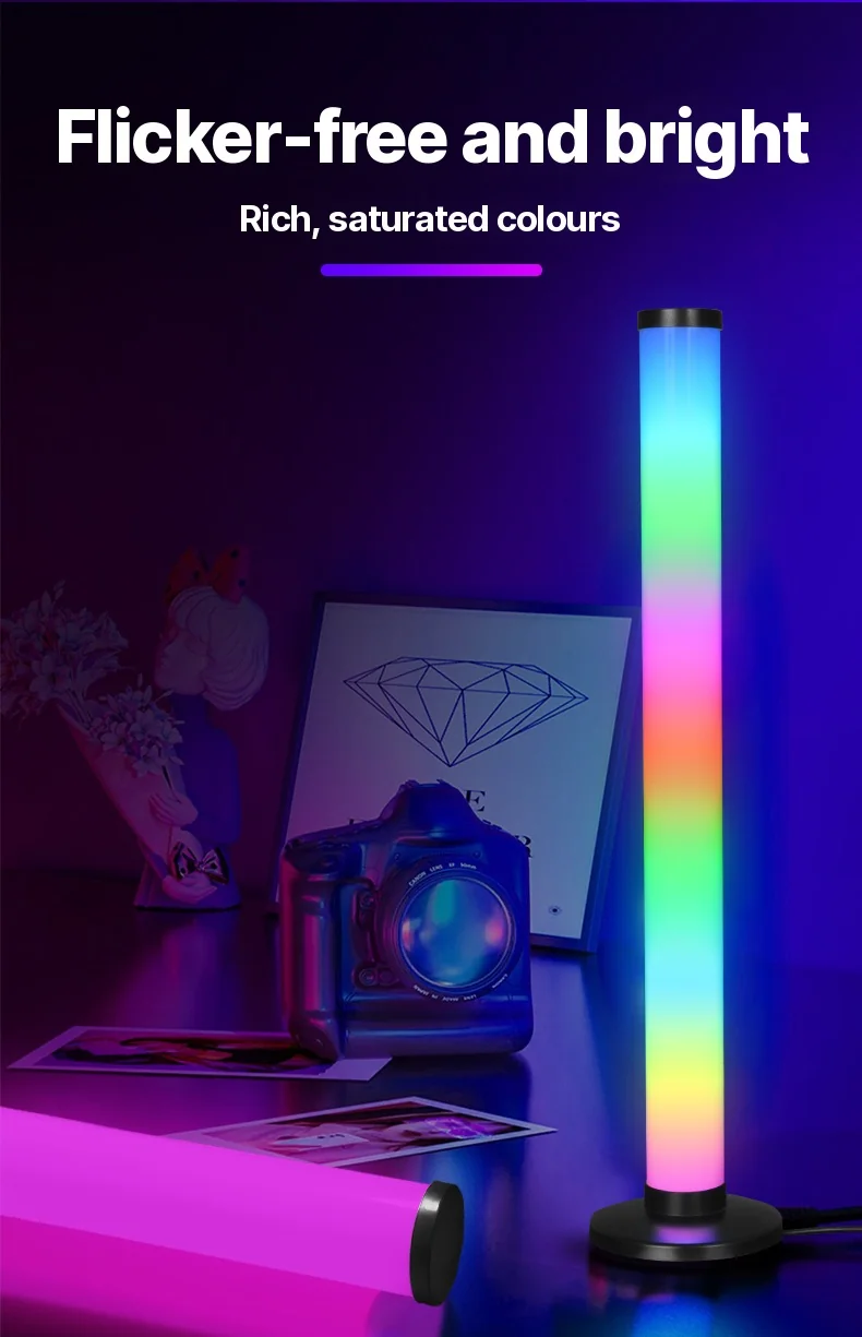 Luz Ambiente USB de Mesa RGB Reativa ao Som 360 Graus