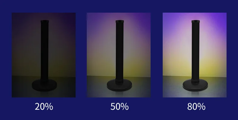 RGB atmosférické svetlo reagujúce na zvuk pre herné pracovné prostredie