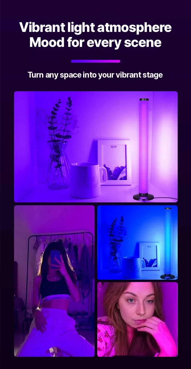 Luz Ambiente USB de Mesa RGB Reativa ao Som 360 Graus