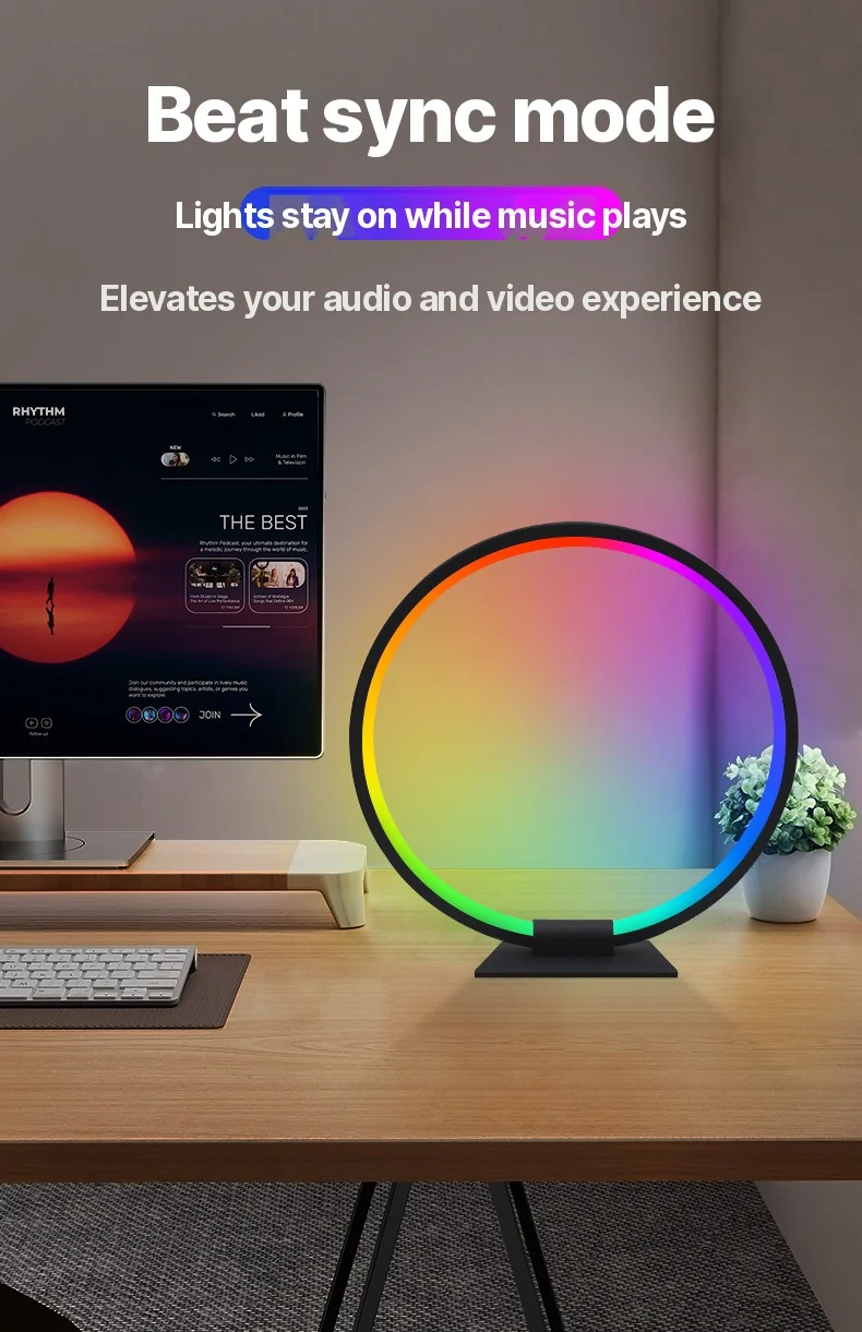 RGB LED atmosférické nočné svetlo so synchronizáciou hudby