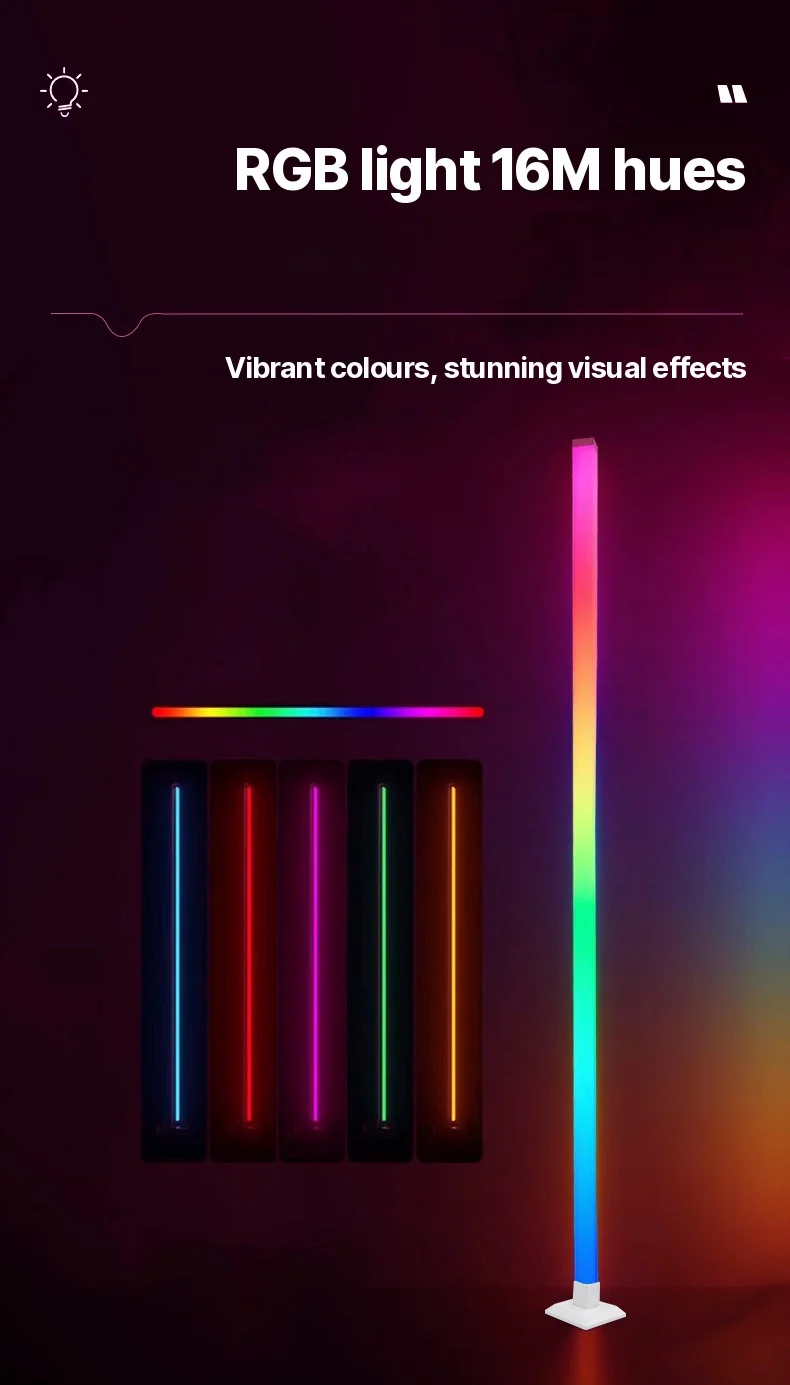 RGB inteligentná stojacia lampa so synchronizáciou hudby a LED svetlom ovládaným cez aplikáciu