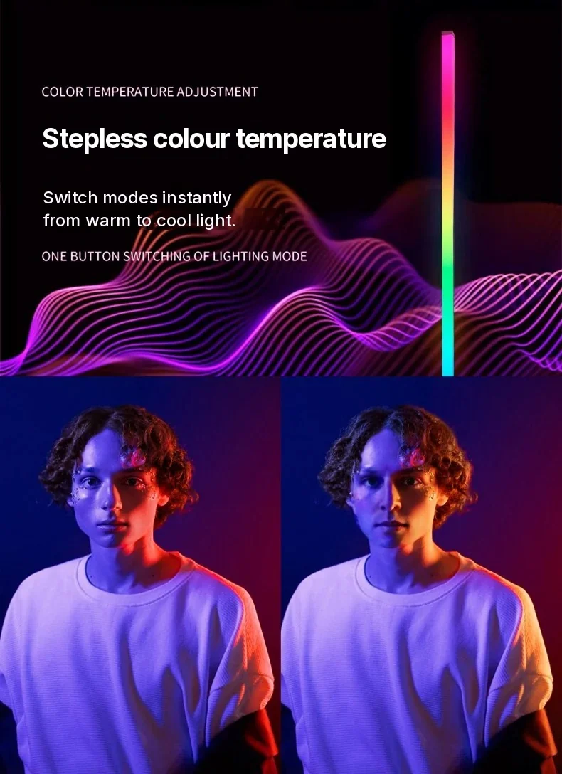 RGB inteligentná stojacia lampa so synchronizáciou hudby a LED svetlom ovládaným cez aplikáciu