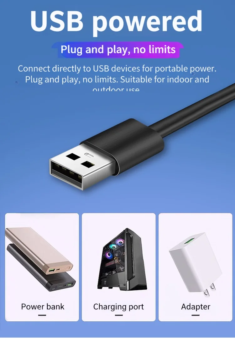 ไฟบรรยากาศ RGB เชื่อมต่อเพลงผ่าน USB สำหรับโต๊ะเกมมิ่ง