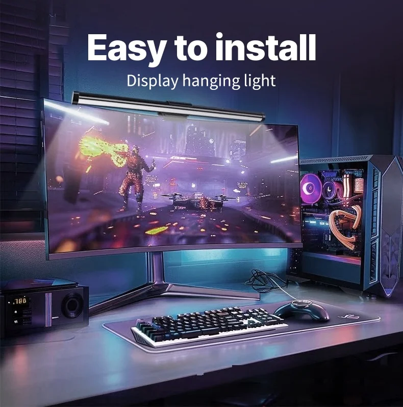 LED světelná lišta na monitor napájená přes USB, stolní lampa na obrazovku