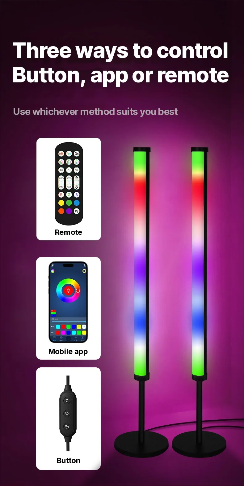 RGB LED lauavalgusti muusika sünkroonimise ja rakenduse juhtimisega