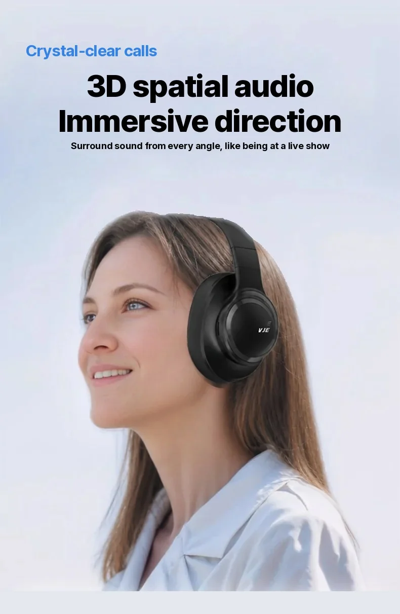 Wireless Over-Ear-Kopfhörer mit langer Akkulaufzeit und Bluetooth 5.4