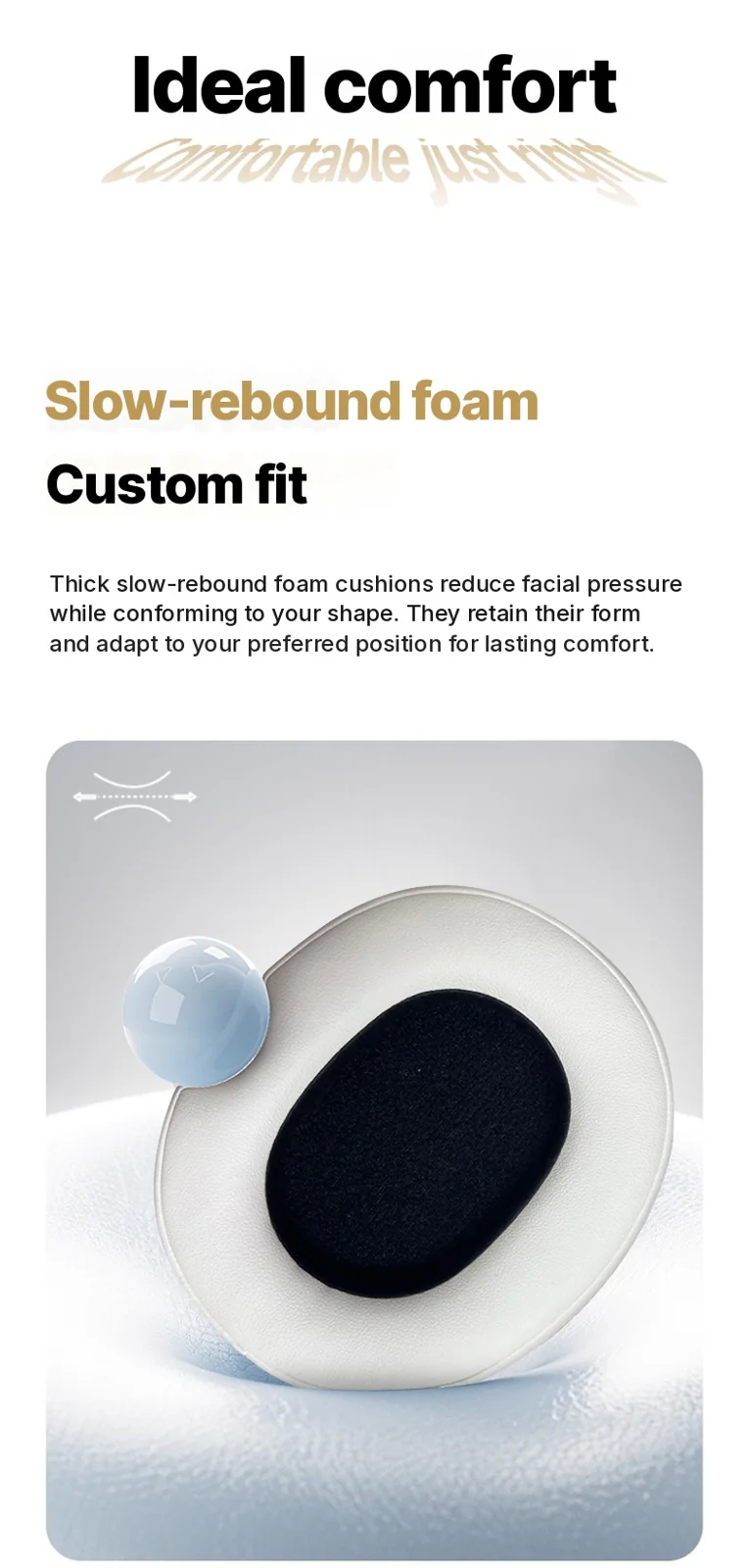 Active Noise Cancelling Wireless Headphones with Mic, 35H Battery