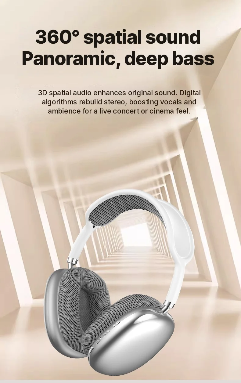 Wireless Over-Ear Headphones with FM Radio and TF Card Slot