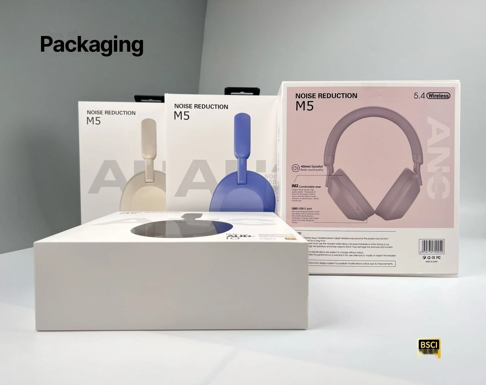 Active Noise Cancelling Wireless Bluetooth Headphones Over Ear Stereo