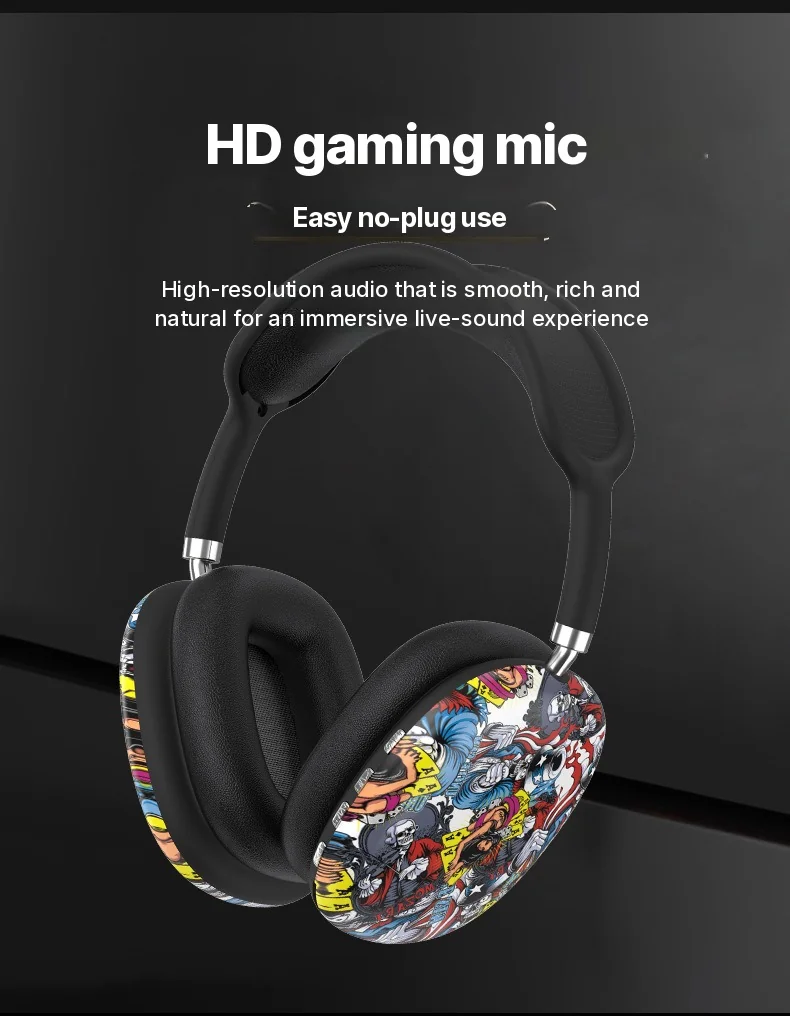 Auriculares Inalámbricos Graffiti con Radio FM y Ranura TF