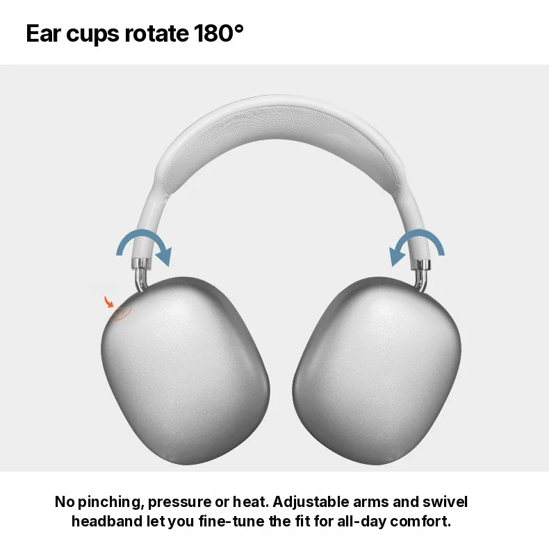 Bluetooth 5.4 on-ear-hörlurar med vridratt och FM-radio