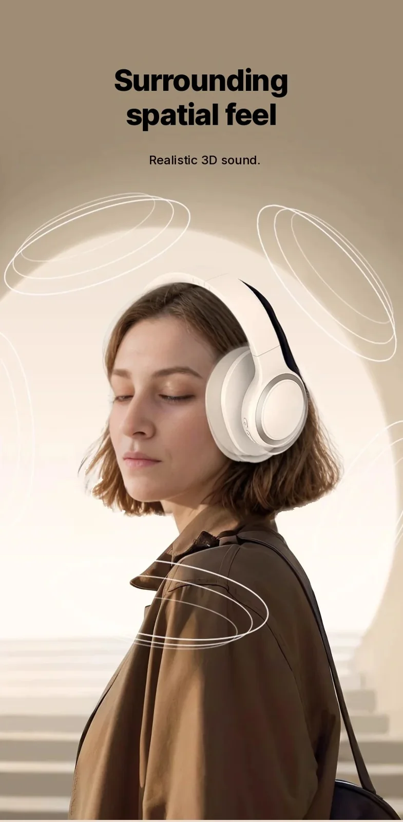 Wireless Over-Ear Headphones with Active Noise Cancelling and Bluetooth 5.4