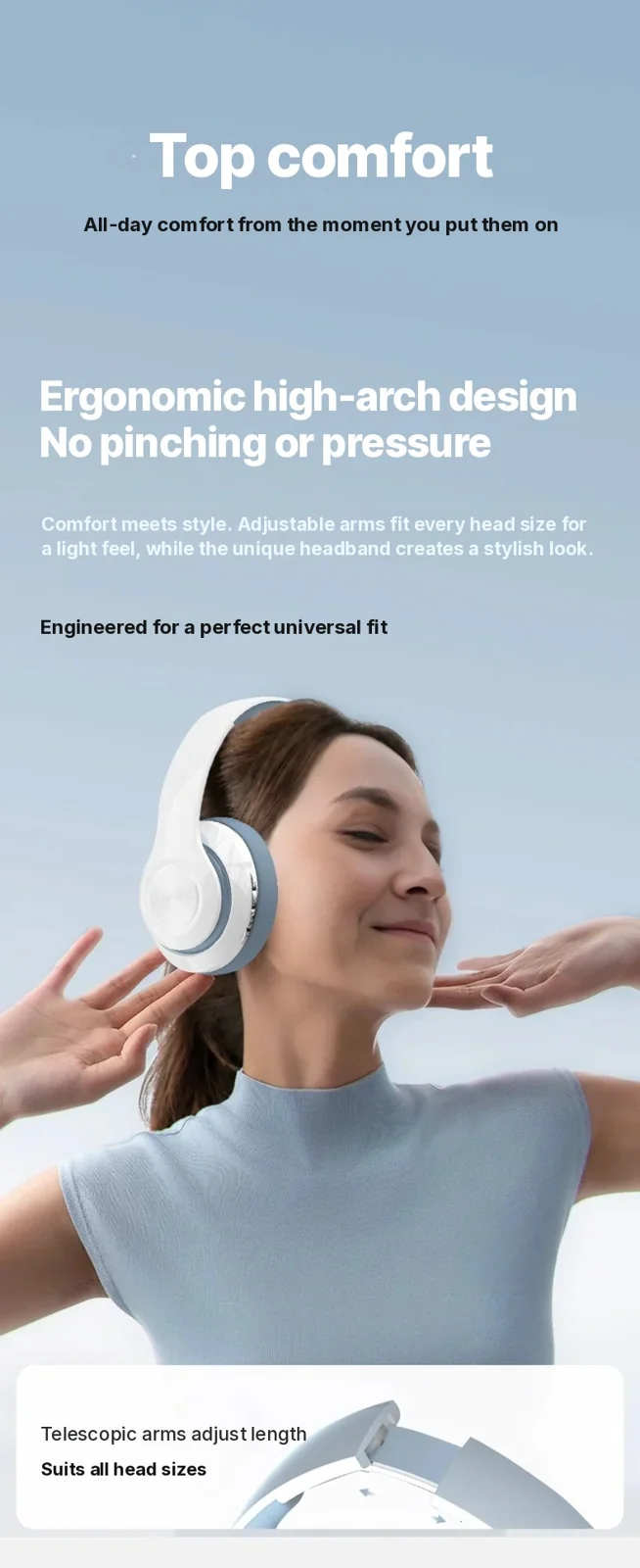 Over-ear draadloze hoofdtelefoon met FM-radio en TF-kaartsleuf