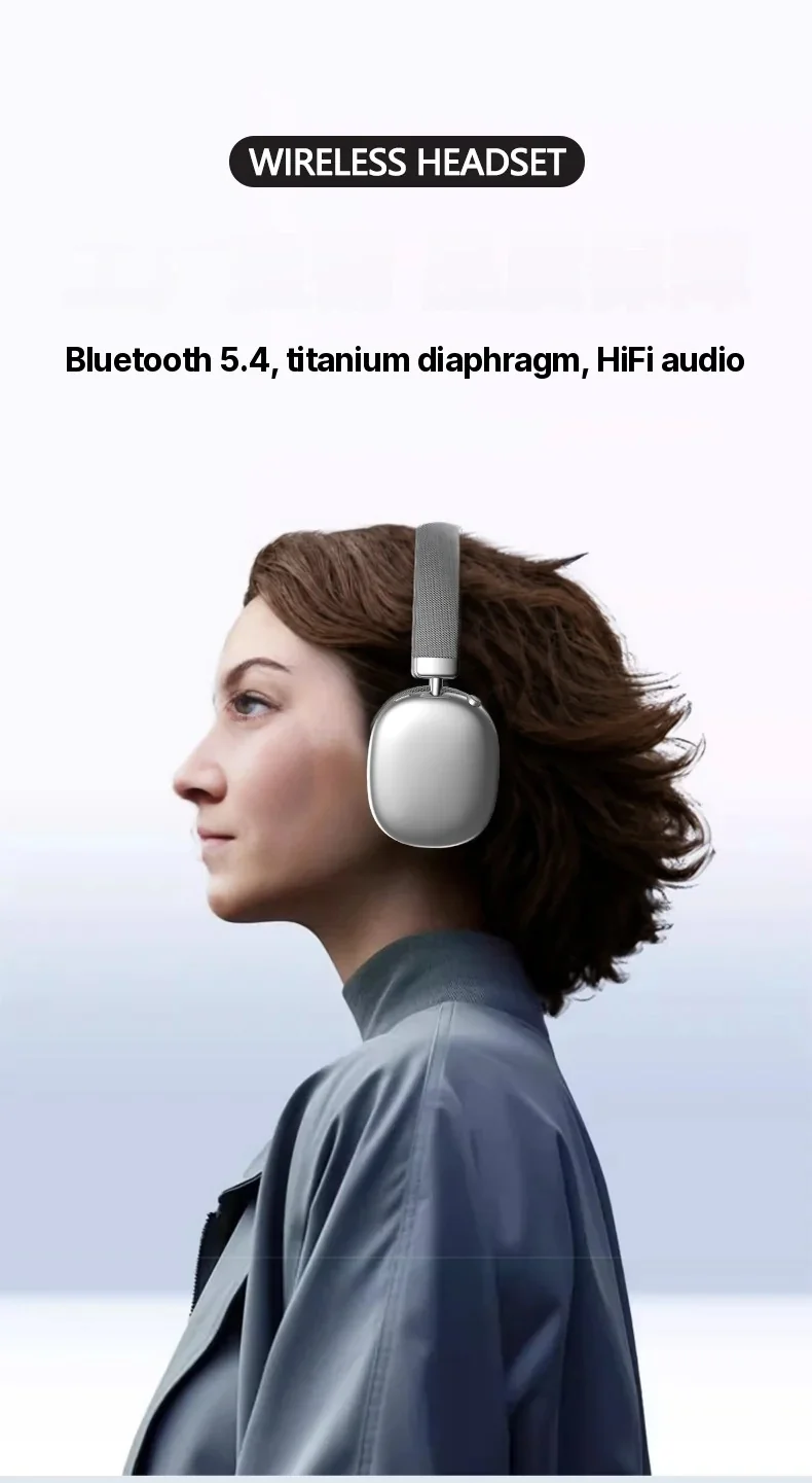 Kabellose Over-Ear-Kopfhörer mit FM-Radio und TF-Kartensteckplatz