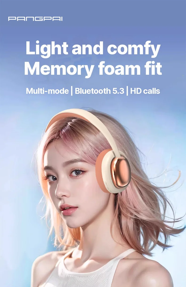 Over-ear trådløse Bluetooth-hovedtelefoner med mikrofon og 40 mm drivere