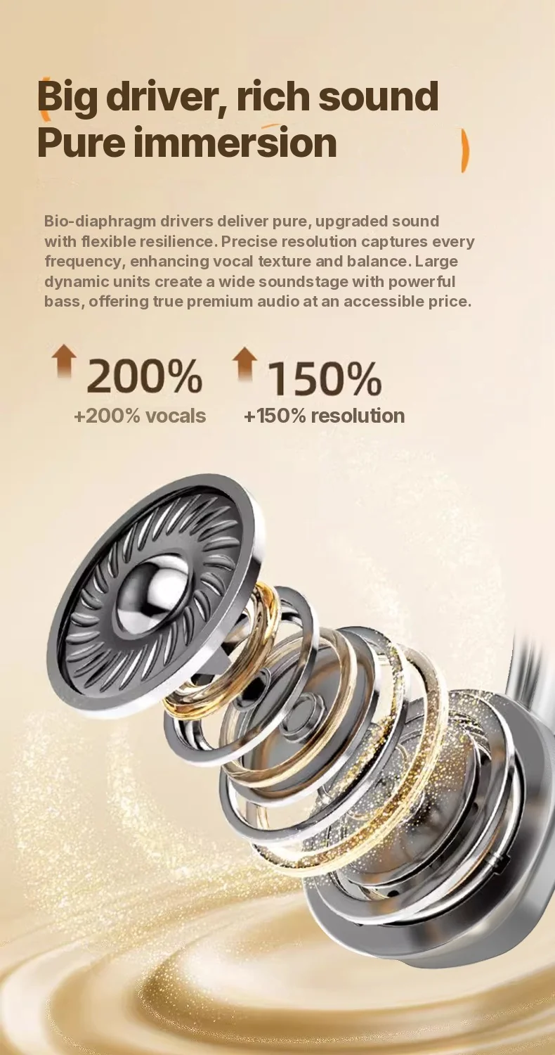 Retro over-ear trådløse hovedtelefoner Bluetooth 5.4 Stereo Bas