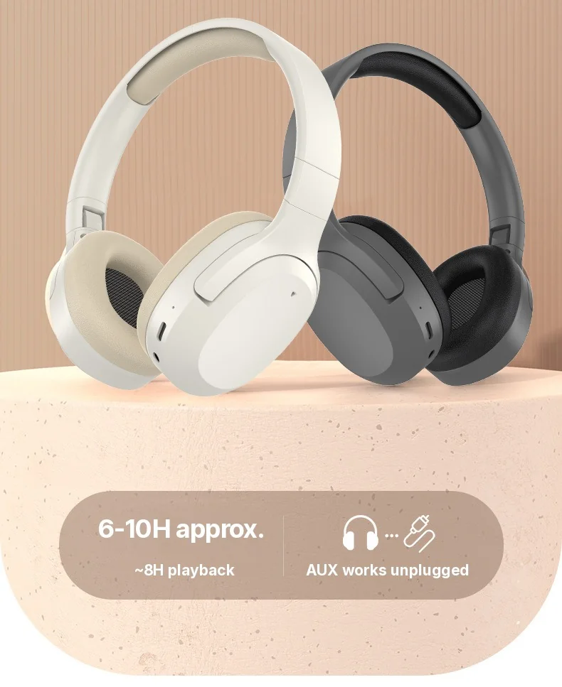 On-ear Bluetooth-hörlurar med bas, AUX och TF-kortstöd