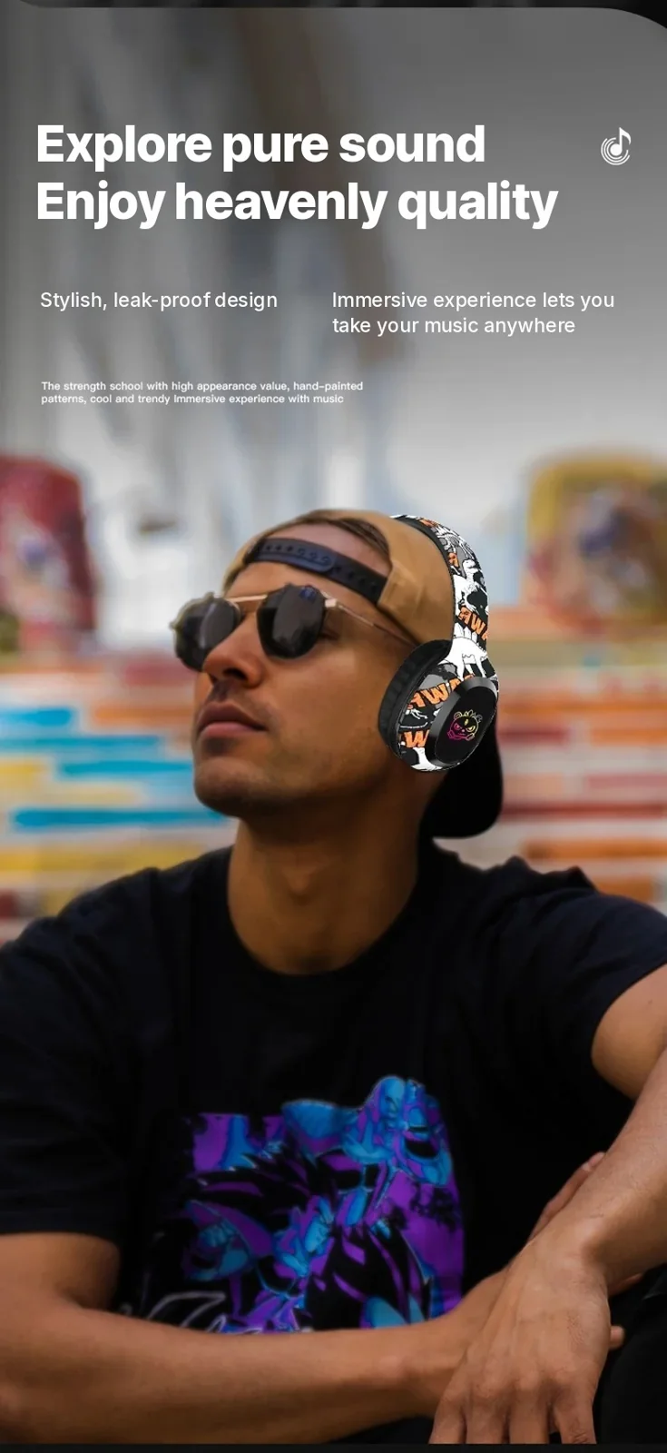 Over-Ear Bluetooth Headphones with FM Radio and LED Lights