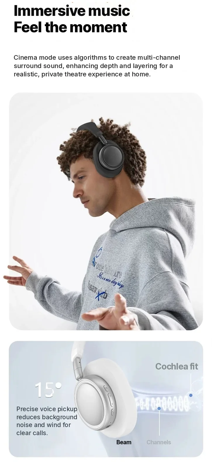 Bezdrôtové Bluetooth slúchadlá s hlbokými basmi a nabíjaním Type-C