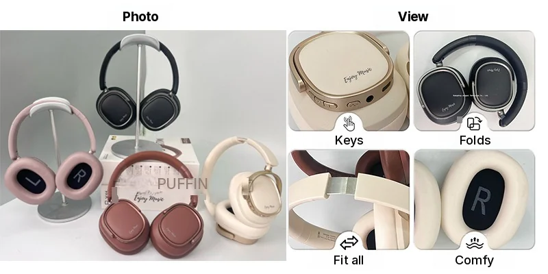 Over-Ear Wireless Headphones with Active Noise Cancelling and 35H Battery