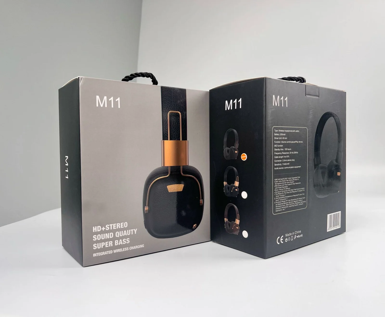 Retro trådløse Bluetooth-hodetelefoner over øret med EQ-lydmoduser