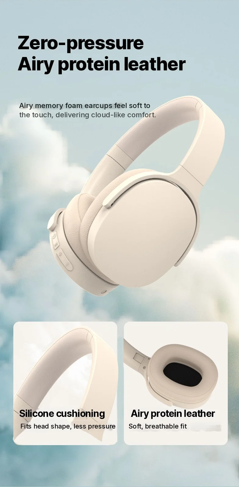 Over-Ear Wireless Headphones with Active Noise Cancelling and Long Battery Life