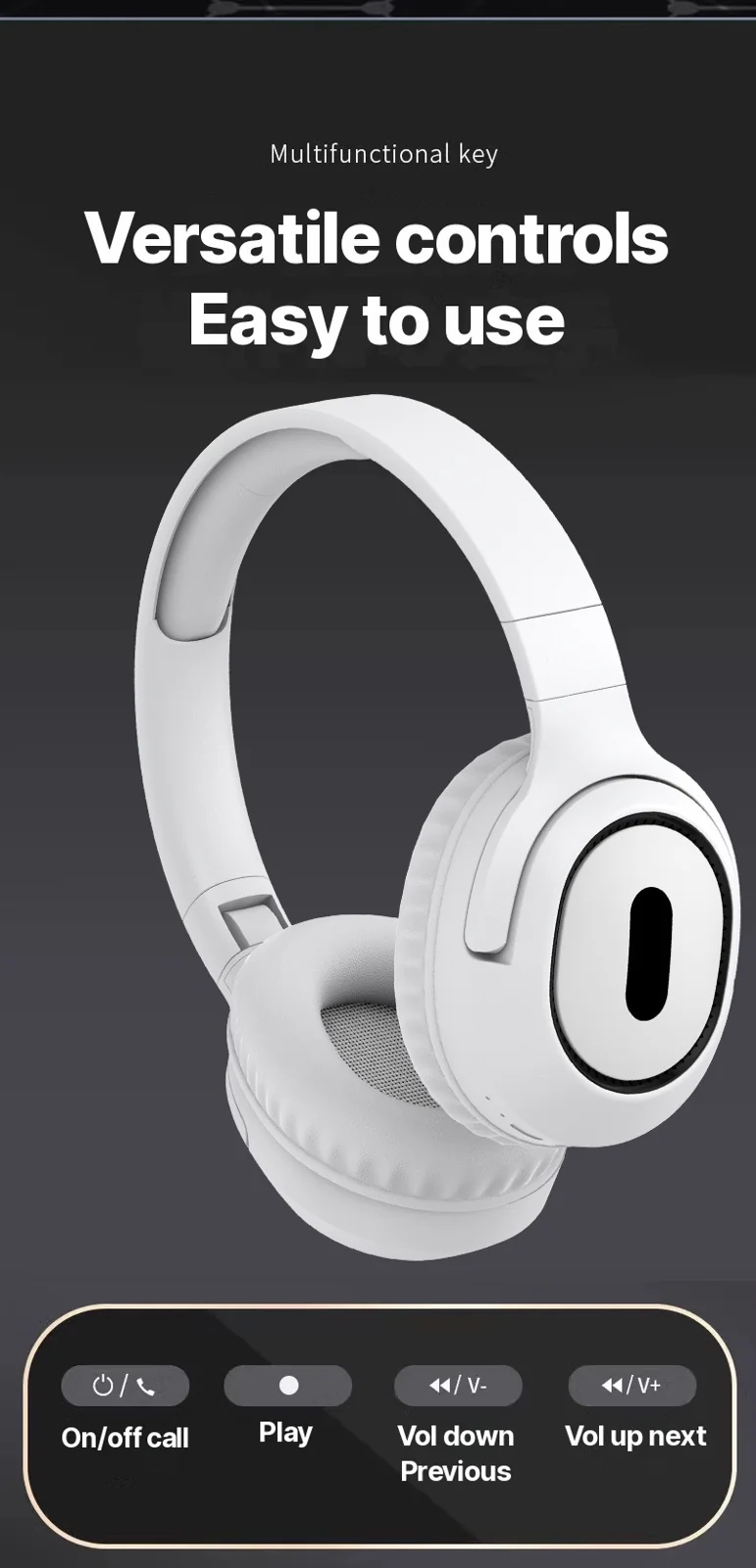 Trådlösa öronbågar med Bluetooth, FM-radio och lång batteritid